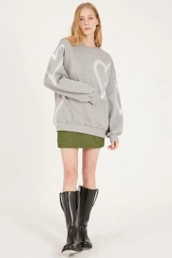 STORETS Gabrielle Oversized Heart Print Sweatshirt CLOTHING