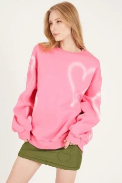 STORETS Gabrielle Oversized Heart Print Sweatshirt CLOTHING