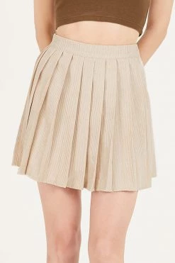 STORETS Valeria Corduroy Pleated Skirt