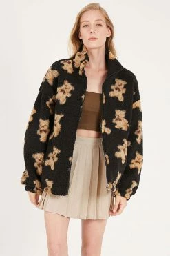 STORETS OUTERWEARS Angie Teddy Fleece Jacket In Print