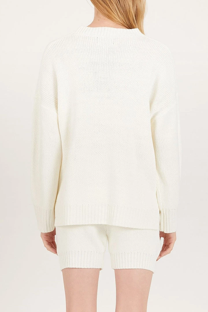 STORETS Influencer Knitwear Kenna Crew Neck Sweater And Shorts Set