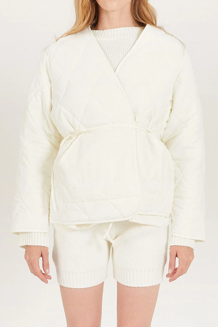 STORETS Floria Oversized Quilted Wrap Jacket