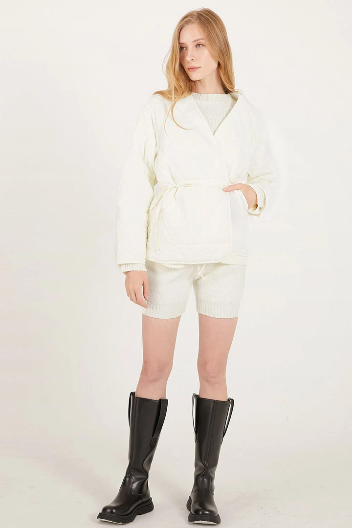 STORETS Floria Oversized Quilted Wrap Jacket