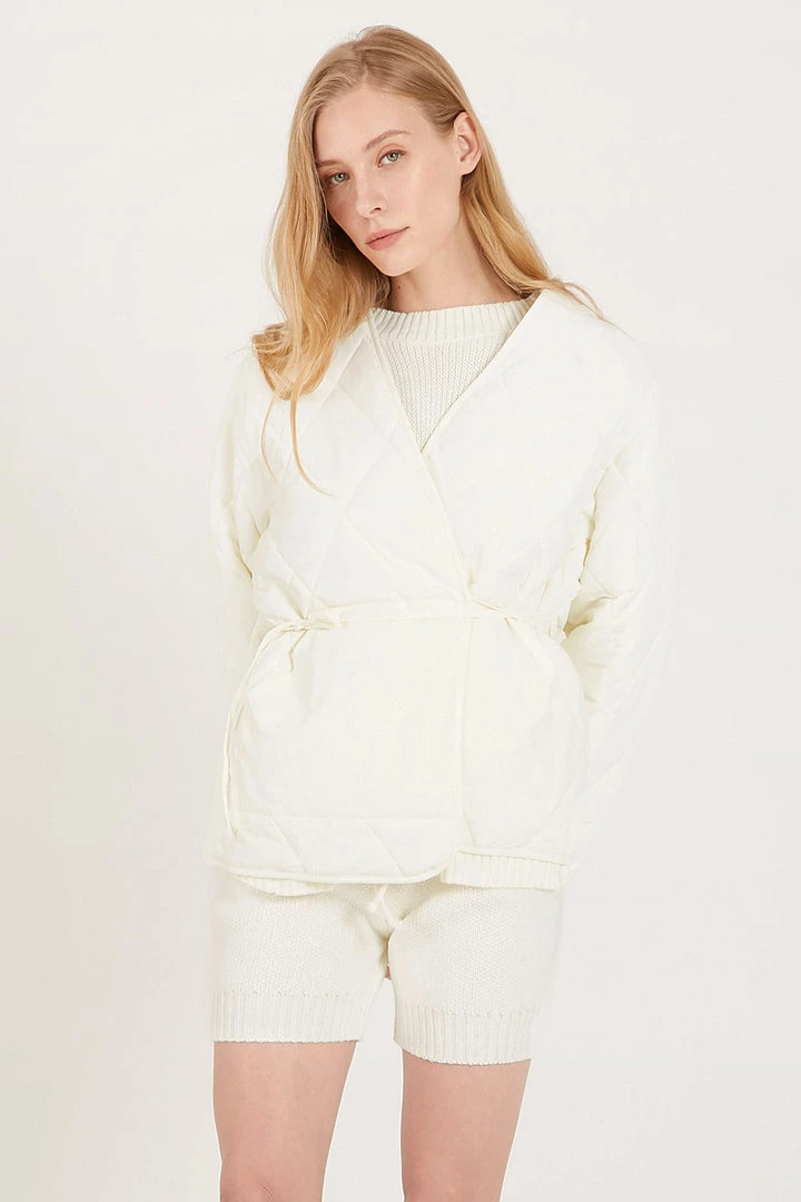 STORETS Floria Oversized Quilted Wrap Jacket