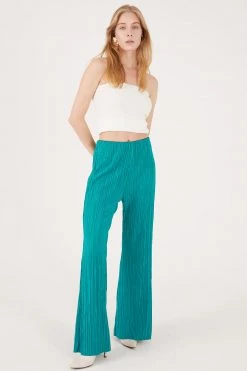 STORETS Maria Flared Leg Plisse Pants