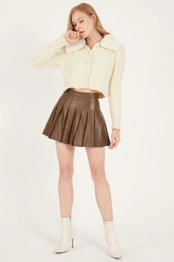 STORETS Tessa Pleated Pleather Skort