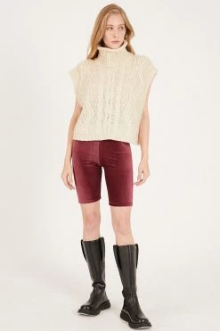 STORETS Daisy Turtle Neck Cable Knit Vest CLOTHING