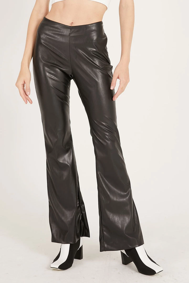 STORETS CLOTHING Zariyah Pleather Bootcut Pants