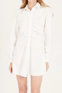 STORETS Thea Shirred Shirt Mini Dress