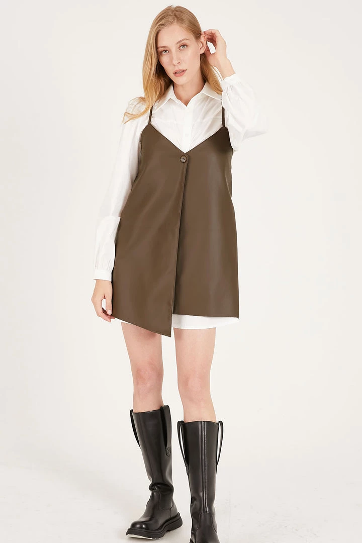 STORETS Cheryl Pleather Layering Dress