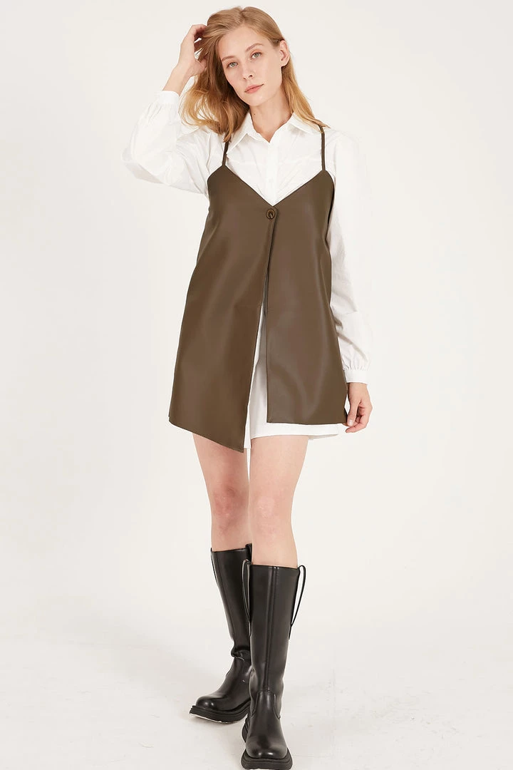 STORETS Cheryl Pleather Layering Dress