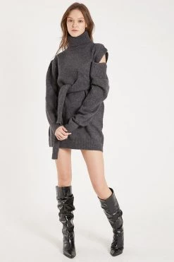 STORETS Ella Cold Shoulder Knit Mini Dress CLOTHING