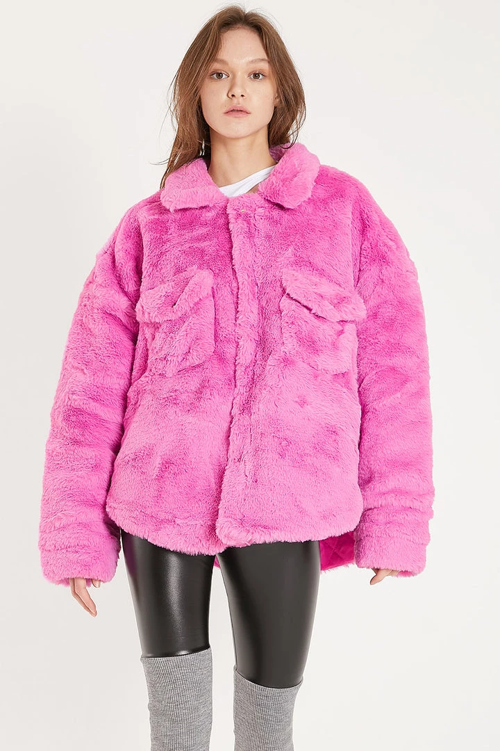 STORETS CLOTHING Parker Faux Fur Oversized Shacket