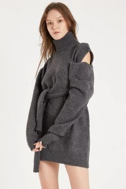 STORETS Ella Cold Shoulder Knit Mini Dress CLOTHING