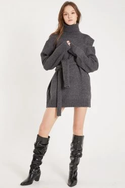 STORETS Ella Cold Shoulder Knit Mini Dress CLOTHING