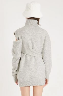 STORETS Ella Cold Shoulder Knit Mini Dress CLOTHING