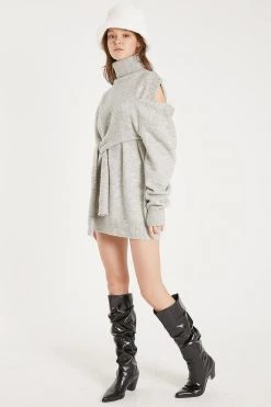 STORETS Ella Cold Shoulder Knit Mini Dress CLOTHING