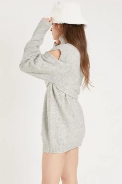 STORETS Ella Cold Shoulder Knit Mini Dress CLOTHING
