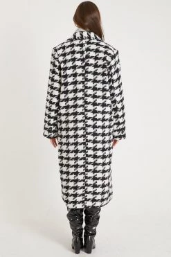 STORETS Jenny Houndstooth Long Maxi Coat CLOTHING
