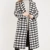 STORETS Jenny Houndstooth Long Maxi Coat CLOTHING
