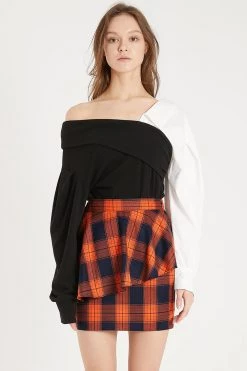 STORETS CLOTHING Lou One Shoulder Knit Wrap Shirt