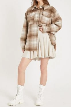 STORETS Kaz Pleather Godet Skirt