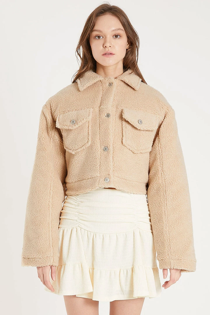 STORETS Meara Faux Shearling Trucker Jacket