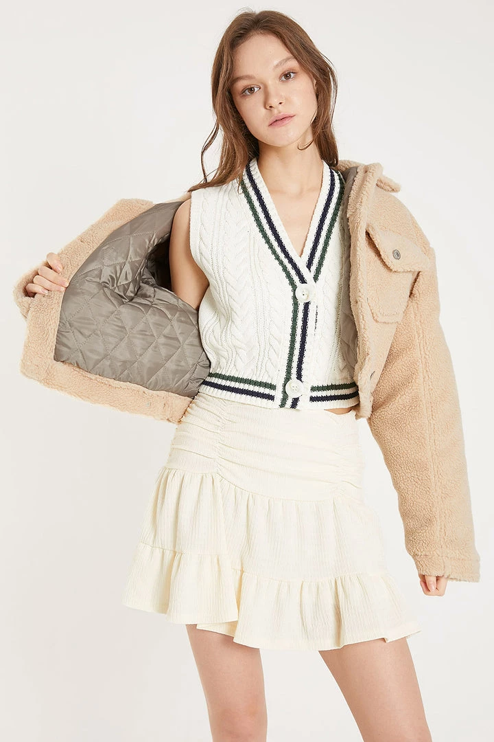 STORETS Meara Faux Shearling Trucker Jacket