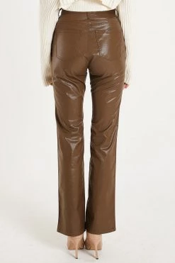 STORETS Heavin Pleather Straight Pants CLOTHING