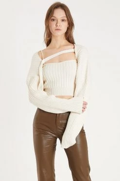 STORETS Desha Knit Crop Top Cardigan Set CLOTHING