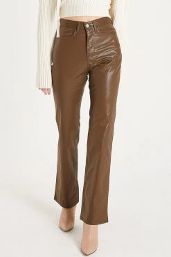 STORETS Heavin Pleather Straight Pants CLOTHING
