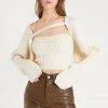 STORETS Desha Knit Crop Top Cardigan Set CLOTHING