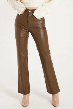 STORETS Heavin Pleather Straight Pants