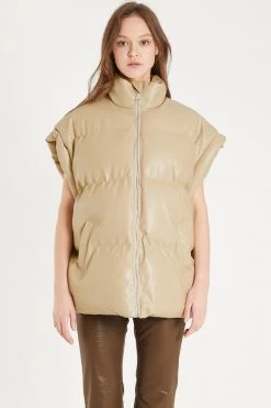 STORETS CLOTHING Destiny Pleather Puffer Vest