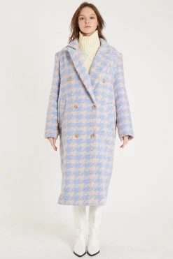 STORETS Jenny Houndstooth Long Maxi Coat