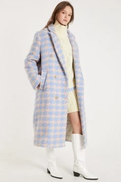 STORETS Jenny Houndstooth Long Maxi Coat