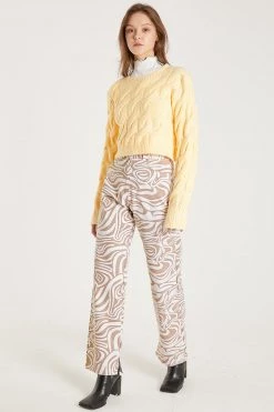 STORETS CLOTHING Lucy Cable Mock Crop Sweater