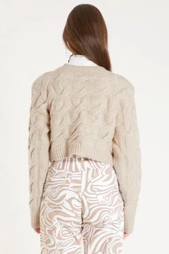 STORETS CLOTHING Lucy Cable Mock Crop Sweater
