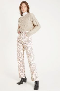 STORETS CLOTHING Lucy Cable Mock Crop Sweater