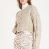 STORETS CLOTHING Lucy Cable Mock Crop Sweater