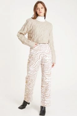 STORETS CLOTHING Lucy Cable Mock Crop Sweater