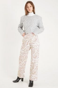 STORETS Lucy Cable Mock Crop Sweater CLOTHING