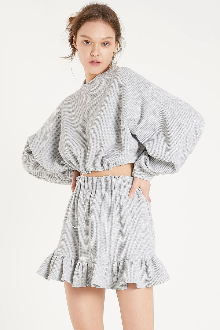 STORETS Harper Waffle Crewneck Sweatshirt CLOTHING