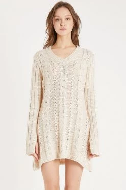 STORETS CLOTHING Emmy Cable Knit Flare Mini Dress