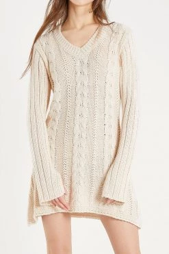 STORETS CLOTHING Emmy Cable Knit Flare Mini Dress
