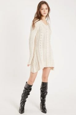 STORETS CLOTHING Emmy Cable Knit Flare Mini Dress
