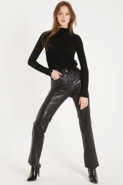 STORETS Heavin Pleather Straight Pants CLOTHING