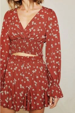 STORETS Sarah Smocked Floral Crop Top CLOTHING