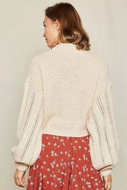 STORETS CLOTHING Anais Balloon Sleeve Mock Neck Sweater