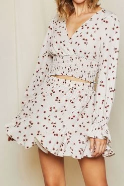 STORETS Sarah Smocked Floral Crop Top CLOTHING